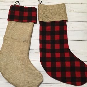 Handmade,  Buffalo Plaid Christmas Stockings. New